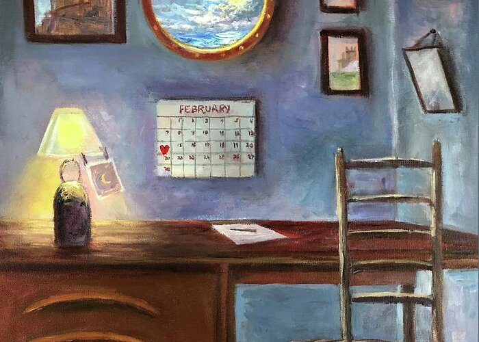 Valentine's Day Greeting Card featuring the painting A Date To Remember by Rand Burns