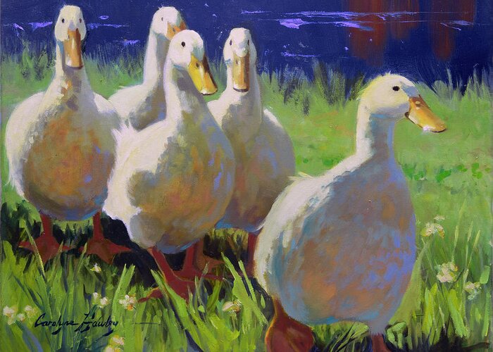 Farm Animals Greeting Card featuring the painting A Ducks Life by Carolyne Hawley