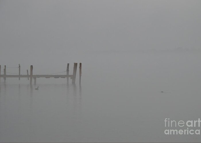 Fog Greeting Card featuring the photograph A Fishing Pier In The Fog May 23, 2020 by Sheila Lee