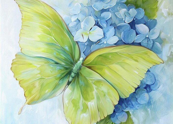 Butterfly Greeting Card featuring the painting A Garden Gem by Tina LeCour