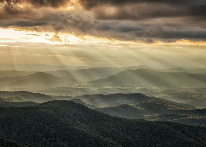 Blue Ridge Mountains Greeting Card featuring the photograph A Glimpse of Heaven by Tricia Louque