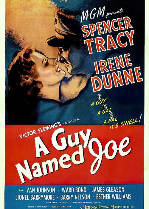 Guy Greeting Card featuring the mixed media ''A guy named Joe'', with Spencer Tracy, 1943 by Movie World Posters