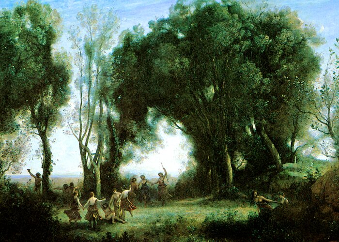 Camille Corot Greeting Card featuring the painting A Morning The Dance of the Nymphs 1850 by Camille Corot