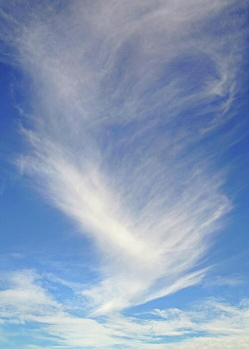 Wispy Greeting Card featuring the photograph A Most Unusual Cloudscape by Kathi Mirto