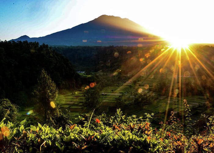 Volcano Greeting Card featuring the photograph This Side Of Paradise - Mount Agung. Bali, Indonesia by Earth And Spirit