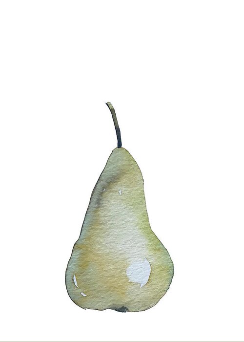 Pear Greeting Card featuring the painting A Pear by Luisa Millicent
