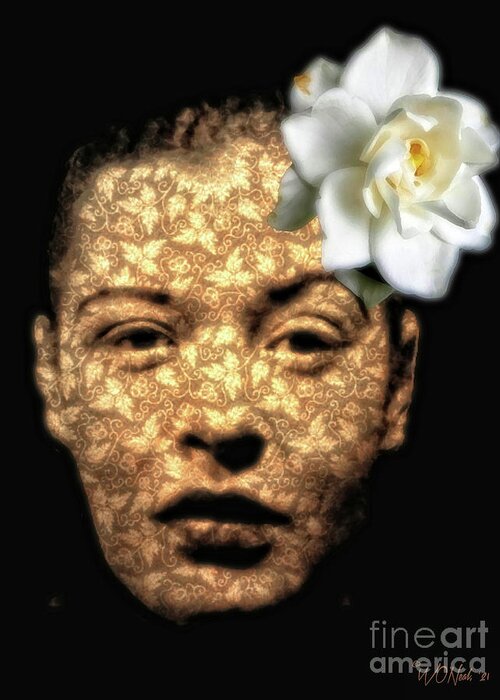 Faces Greeting Card featuring the digital art A Portrait of Billy Holiday by Walter Neal