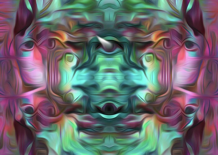 Visionary Greeting Card featuring the digital art A Sacred Pause by Jeff Malderez