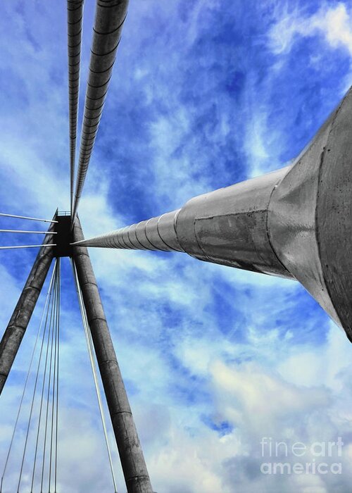 Digital Art Greeting Card featuring the photograph A selective colour of The Marine Way Bridge Southport England. August 2010 by Pics By Tony