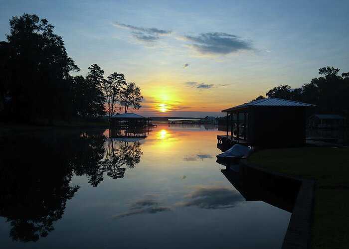 Lake Greeting Card featuring the photograph A Sky Faced Sunrise by Ed Williams