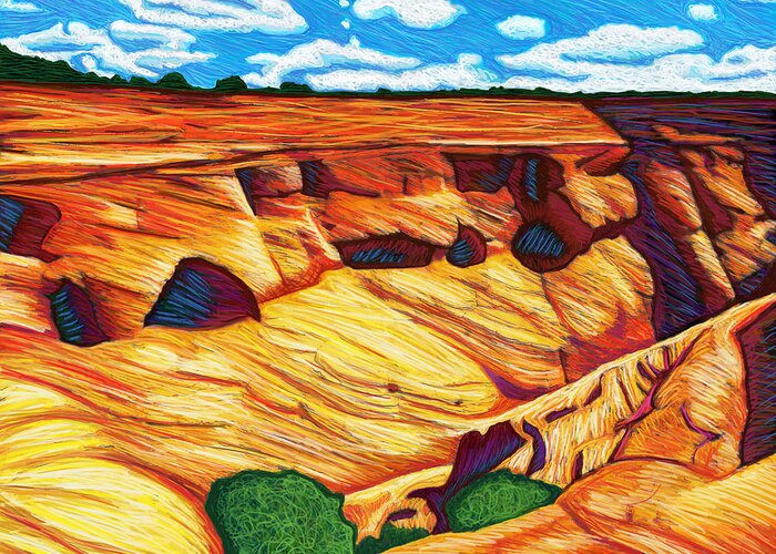 Arizona Greeting Card featuring the digital art A Sunny Day At Canyon de Chelly by Rod Whyte