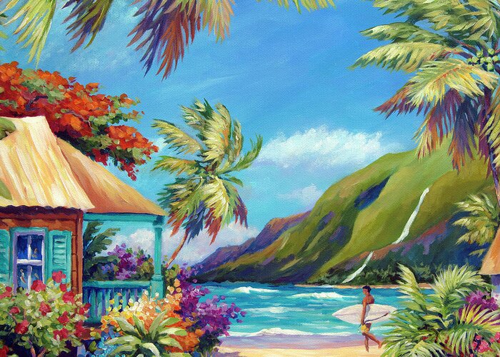 Kauai Greeting Card featuring the painting Fun Day Ahead Square by John Clark