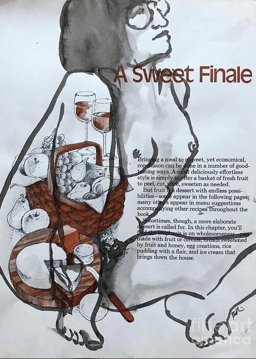 Life Drawing Greeting Card featuring the drawing A Sweet Finale by M Bellavia