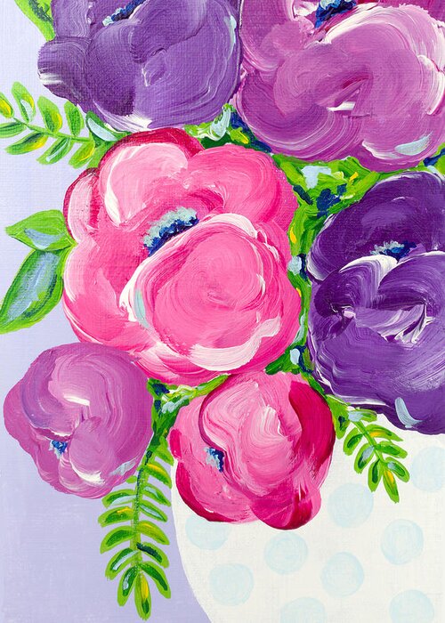 Purple Greeting Card featuring the painting A Touch of Lavender by Beth Ann Scott
