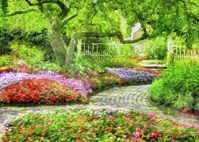 Landscapes Greeting Card featuring the photograph A Walk in the Garden by Betty Denise