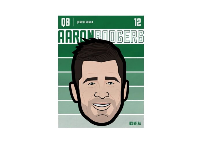Football Greeting Card featuring the digital art Aaron Rodgers Fade by Kelvin Kent