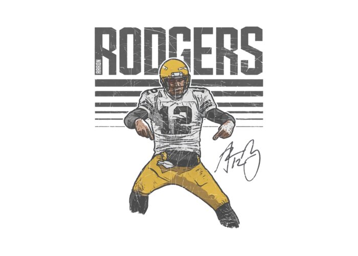 Football Greeting Card featuring the digital art Aaron Rodgers Hyper by Kelvin Kent