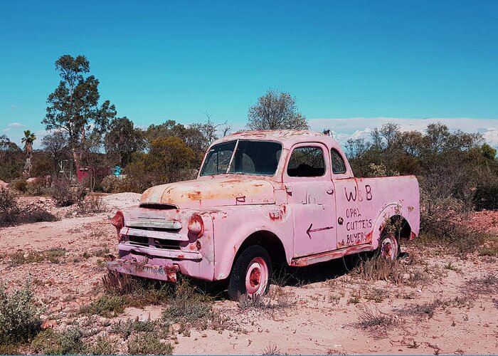 Opal Fields Greeting Card featuring the photograph Abandoned Utility in Opal Fields of Australia by Andre Petrov