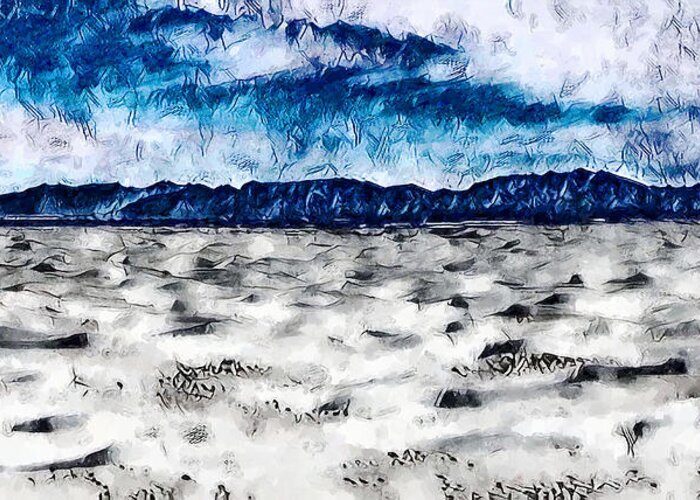 White Sands Greeting Card featuring the digital art Above White Sands by Aerial Santa Fe