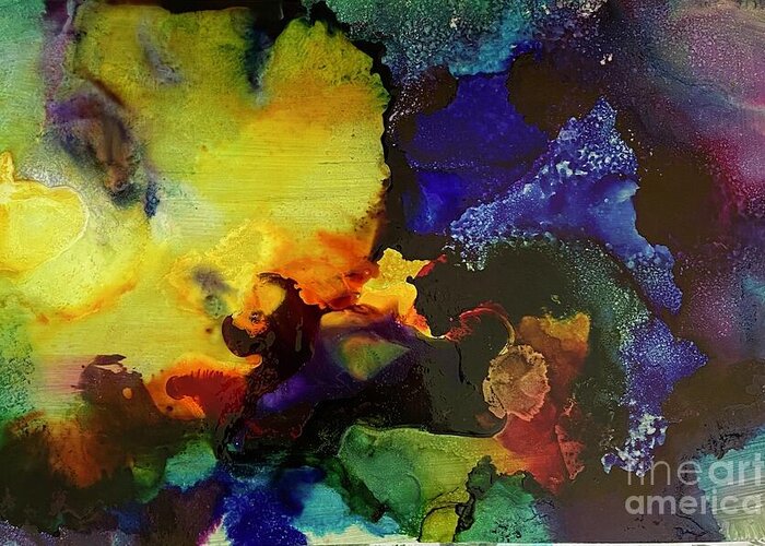 Abstract Greeting Card featuring the painting Abstract 40 by Gail Eisenfeld