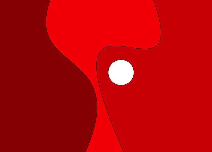 Abstract 57 In Red Greeting Card featuring the digital art Red Eclipse by Val Arie