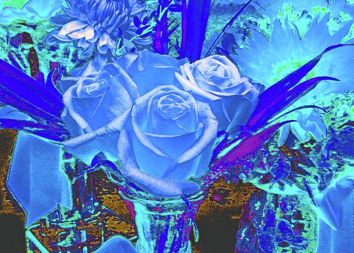 Roses Greeting Card featuring the photograph Abstract Blue Roses by Andrew Lawrence