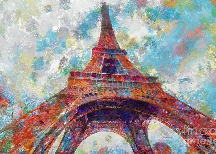 Abstract Eifel Greeting Card featuring the photograph Abstract Eifel - Paris France by Stefano Senise