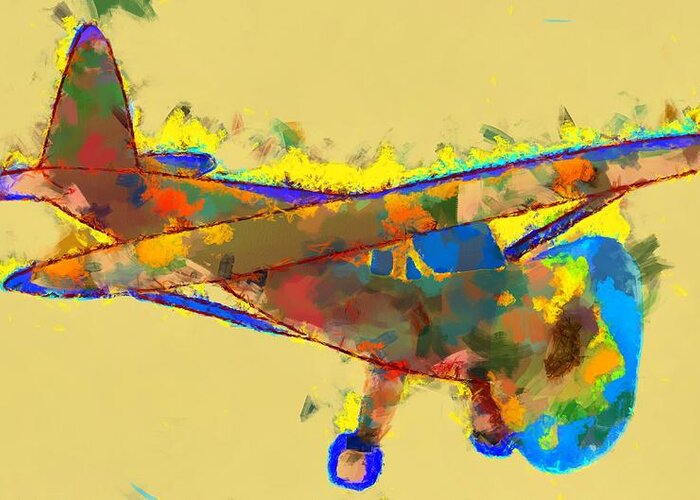 Abstract Greeting Card featuring the mixed media Abstract Monoplane by Christopher Reed
