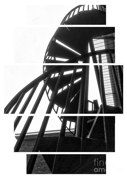  Black And White Greeting Card featuring the photograph Abstract Spiral by Marcia Lee Jones