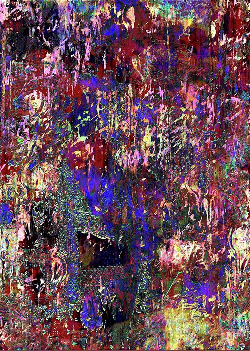 A-fine-art Greeting Card featuring the painting Abstracts Special Effects 1A/ Behind The Scenes by Catalina Walker