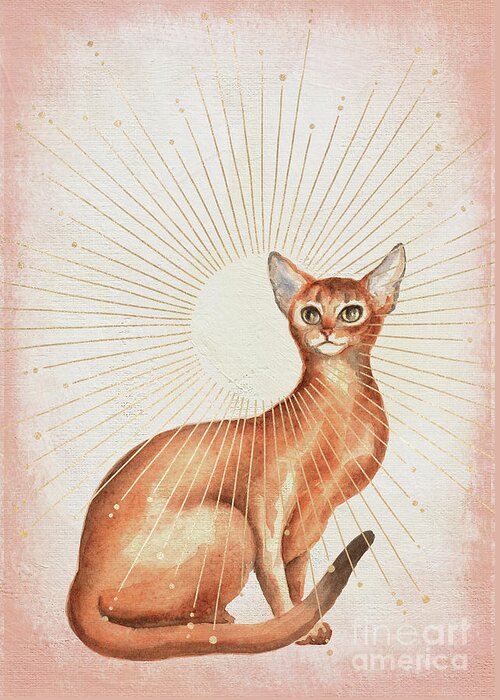 Abyssinian Cat Greeting Card featuring the painting Abyssinian Cat by Garden Of Delights