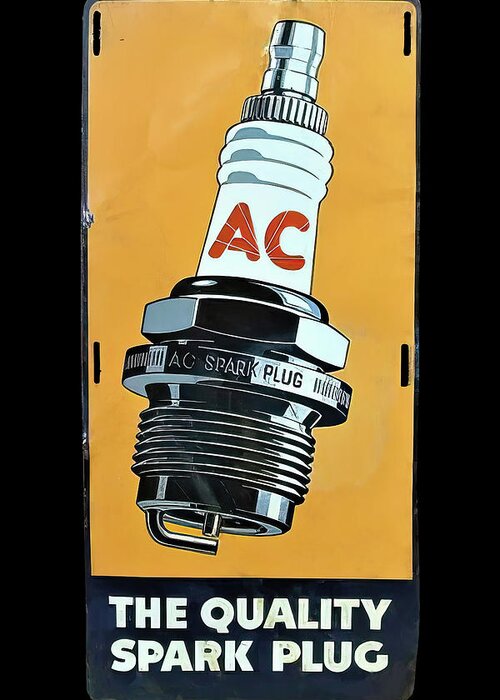 Ac Delco Greeting Card featuring the photograph AC Delco Vintage Spark plug sign by Flees Photos