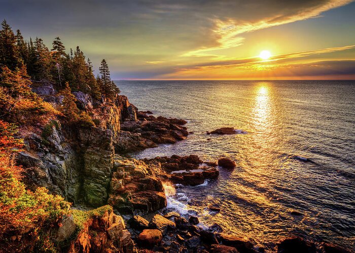 Sunrise Greeting Card featuring the photograph Acadia Sunrise 34a3648 by Greg Hartford