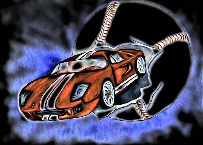 Abstract Greeting Card featuring the digital art Actual Sports Car Abstract by Ronald Mills