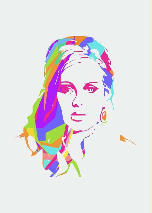Adele Greeting Card featuring the digital art Adele POP ART by Ahmad Nusyirwan
