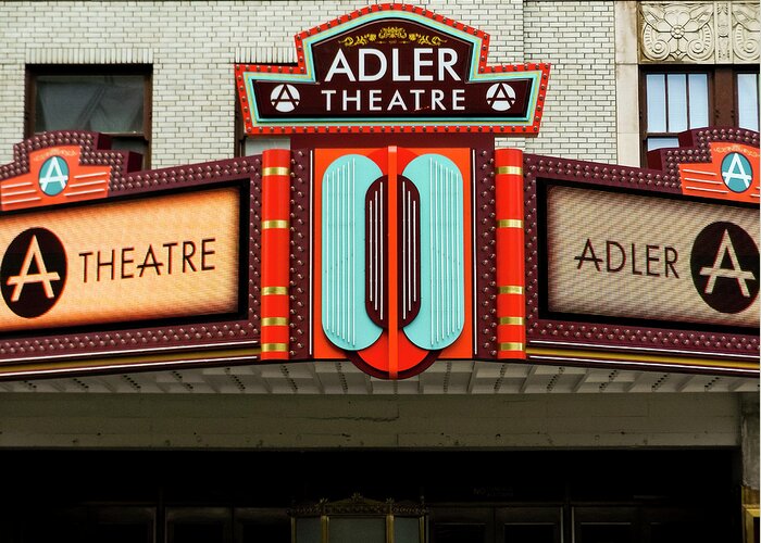 Hotel Mississippi Greeting Card featuring the photograph Adler Theatre Marquee by Christi Kraft