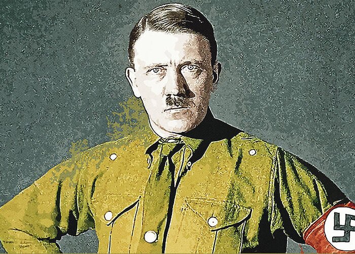 Adolf Hitler Vintage Poster Paint Greeting Card featuring the painting Adolf Hitler Vintage poster by Celestial Images