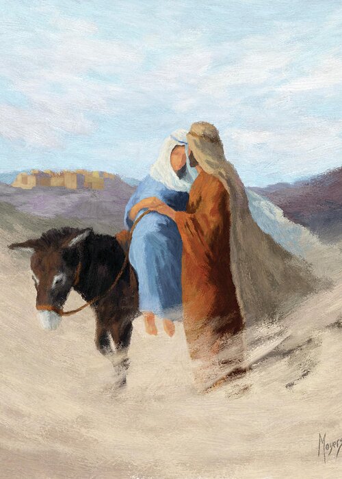 Mary And Joseph Greeting Card featuring the digital art Advent Journey by Mike Moyers