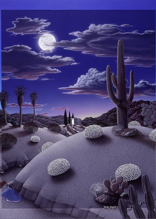 Desert Greeting Card featuring the painting After the Rain by Snake Jagger