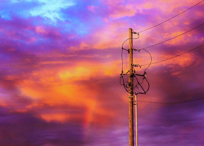 Electrical Power Lines Greeting Card featuring the photograph After The Storm by Don Spenner