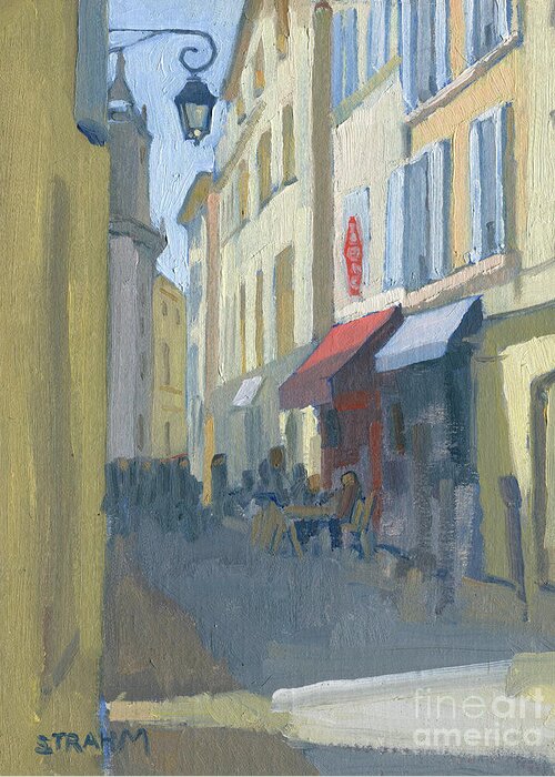 Aix-en-provence Greeting Card featuring the painting Aix-en-Provence Street Scene, Aix-en-Provence, France by Paul Strahm