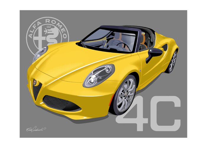Alfa Greeting Card featuring the digital art Alfa Romeo 4C Graphic by Rick Andreoli
