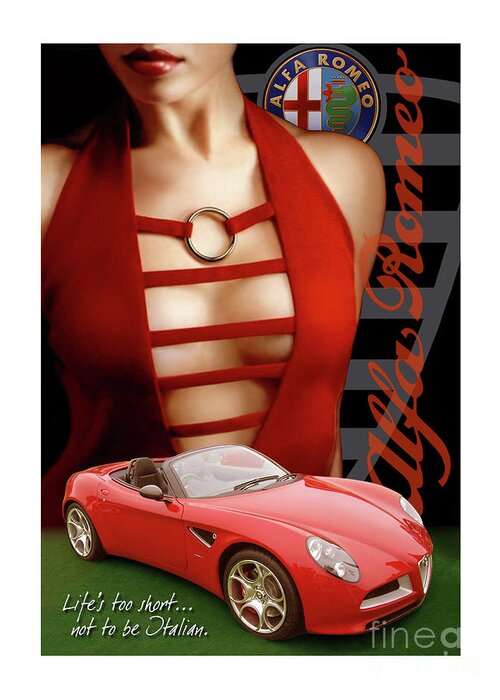 Alfa Greeting Card featuring the digital art Alfa Romeo Dress by Rick Andreoli