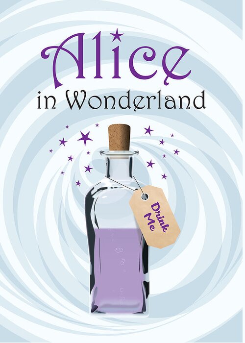 Movie Poster Greeting Card featuring the digital art Alice in Wonderland - Alternative Movie Poster by Movie Poster Boy