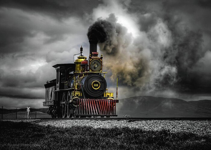 Train Greeting Card featuring the photograph All Aboard by Pam Rendall