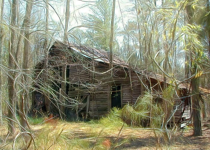 Old Farm House Greeting Card featuring the photograph Almost Forgotten, Lost in Time by Michael Frank