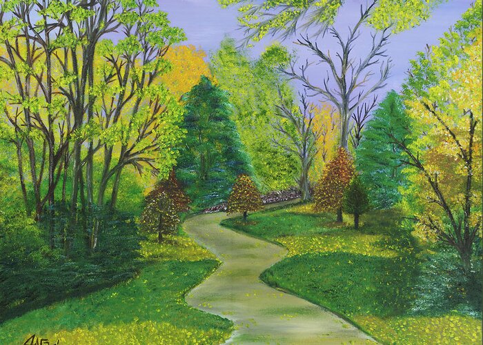 Acrylic Painting Greeting Card featuring the painting Along The Shunga Trail Too by The GYPSY and Mad Hatter
