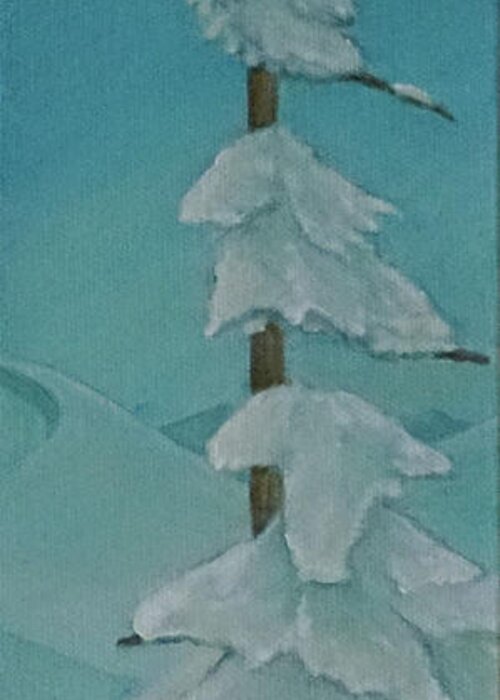 Skiing Greeting Card featuring the painting Alpine Tree by Whitney Palmer