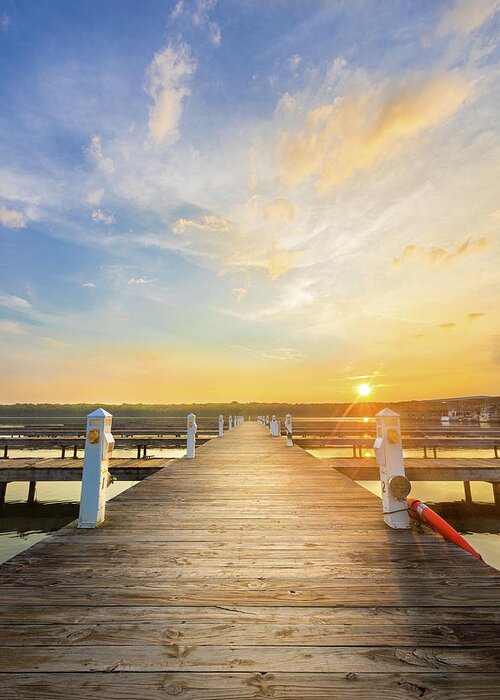 Sunset Greeting Card featuring the photograph Amazing Light At Midway Marina by Jordan Hill