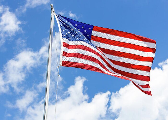 Flag Greeting Card featuring the photograph American Flag - USA by Blair Damson